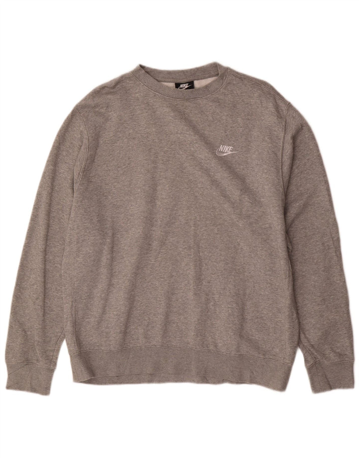 NIKE Felpa da uomo Maglione grande in cotone grigio