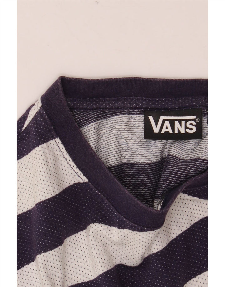 T-shirt da uomo VANS Top grande in cotone a righe blu navy