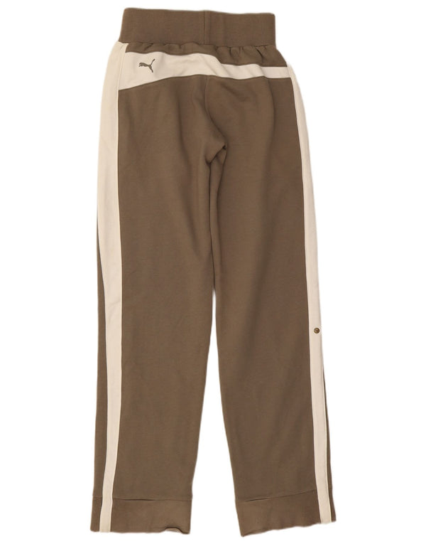 Pantaloni da tuta da donna Puma Joggers UK 4 XS Khaki Colourblock Cotton