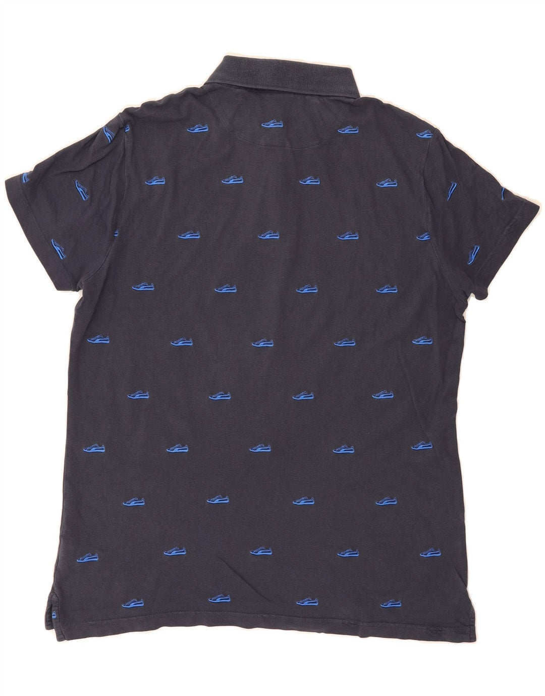 PUMA Mens Abstract Pattern Polo Shirt XL Blue Cotton Vintage Puma and Second-Hand Puma from Messina Hembry 