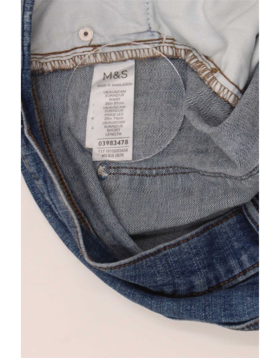 Jeans slim da uomo Marks & Spencer W36 L29 cotone blu