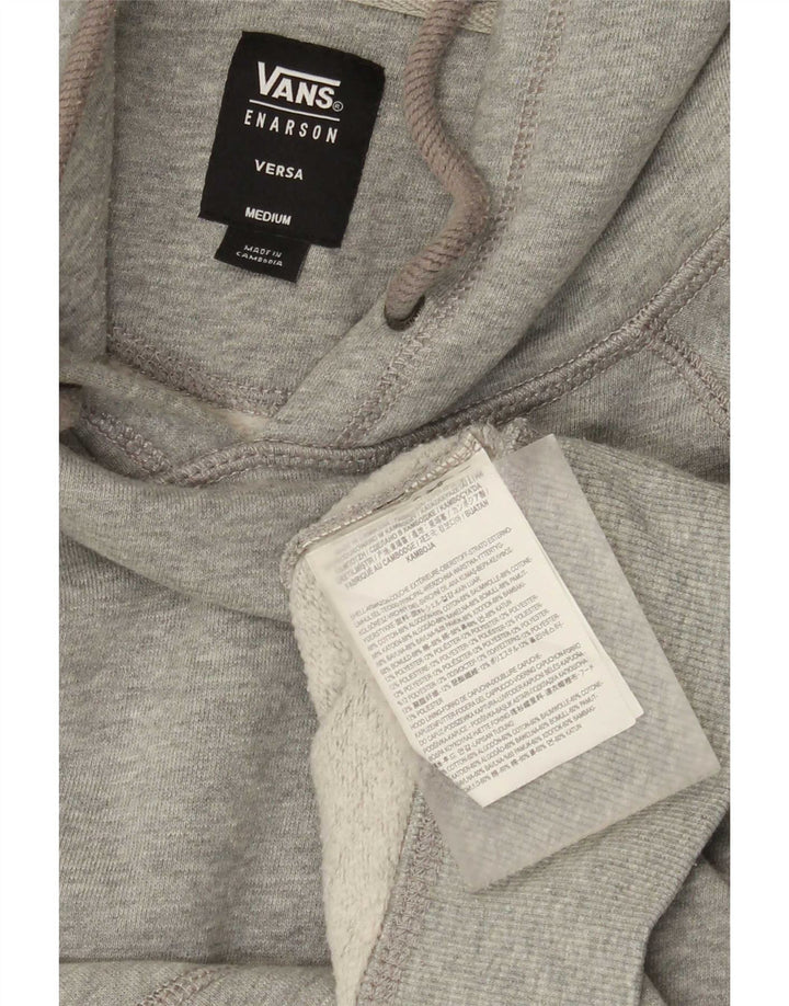 Felpa con cappuccio grafica da uomo Vans in cotone grigio medio