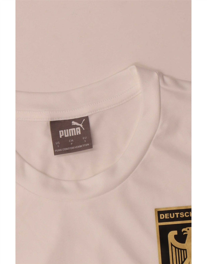 T-shirt grafica da uomo Puma Deutshland Top piccola in poliestere bianco
