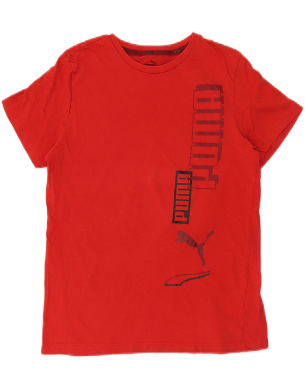 T-shirt grafica Puma da ragazzo, 13-14 anni, grande, in cotone rosso