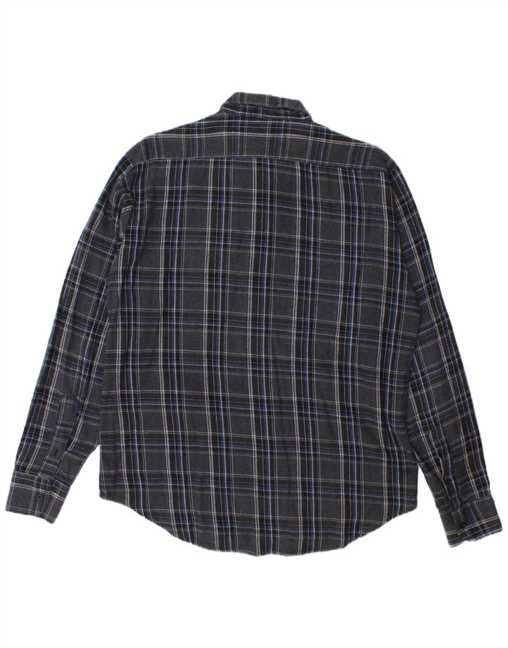 Camicia Vans da uomo in flanella di cotone a quadri grigi grandi