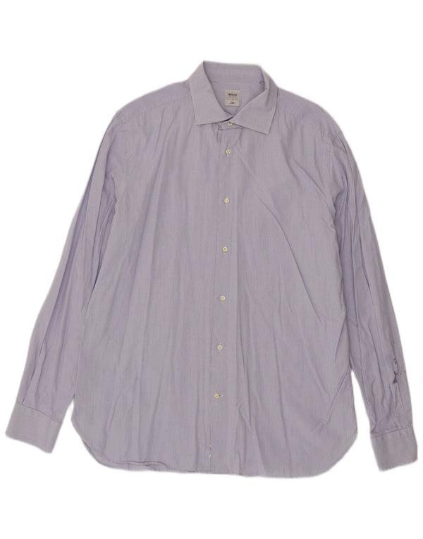 Camicia Boggi da uomo Milano su misura taglia 44 17 1/2 XL cotone a quadretti blu