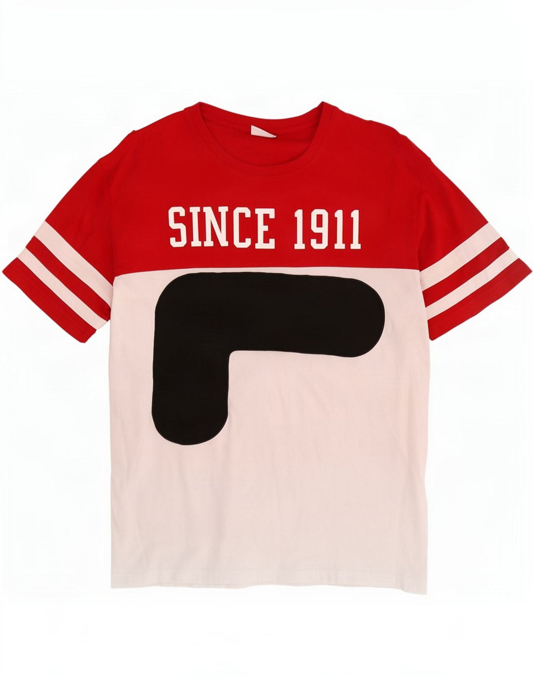 T-shirt grafica da uomo Fila Top in cotone color block bianco medio