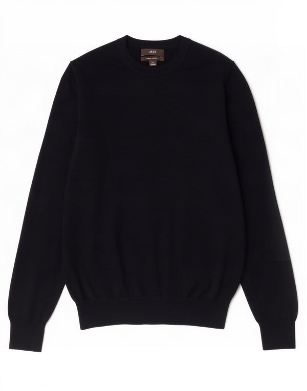 Marks & Spencer Mens Crew Neck Jumper Sweater Medium Navy Blue Cotton