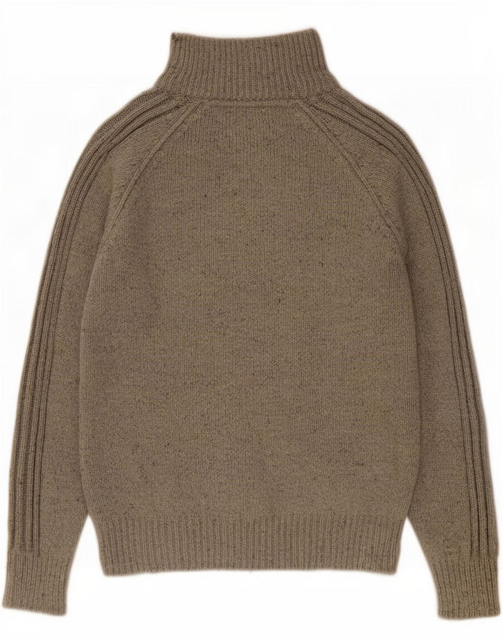 Maglione da uomo Marks & Spencer con bottoni e collo piccolo in cotone chiazzato grigio