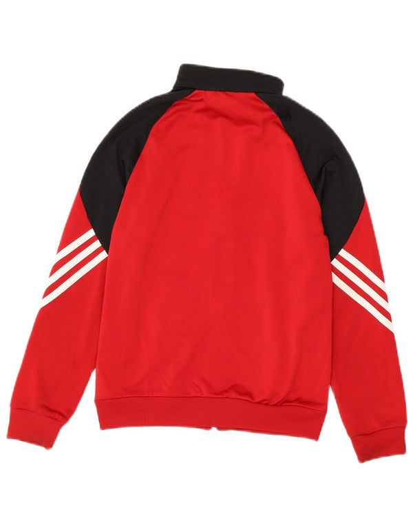 Adidas Giacca da tuta da ragazzo, 9-10 anni, colore rosso medio, color block sportivo