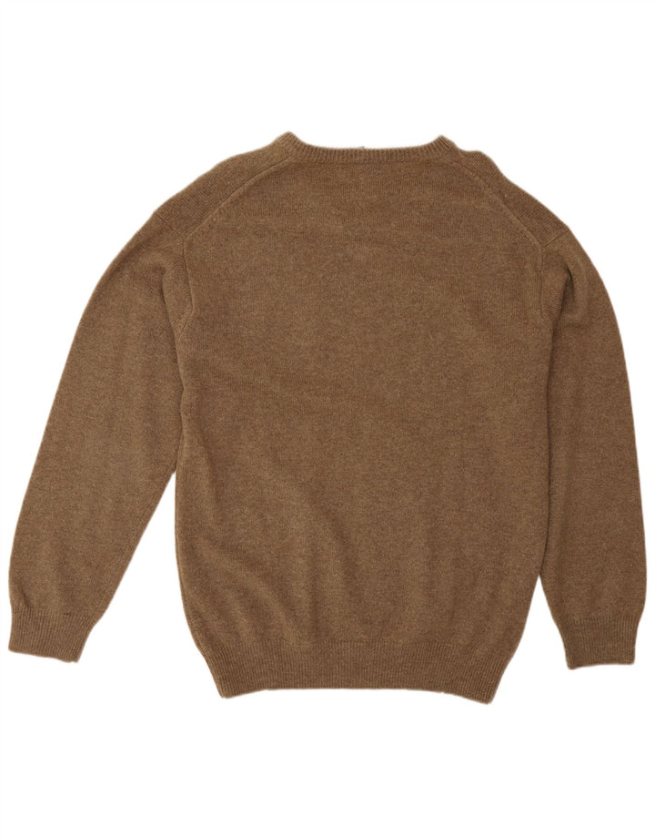 Gant Maglione da uomo con scollo a V in lana d'agnello screziata marrone medio