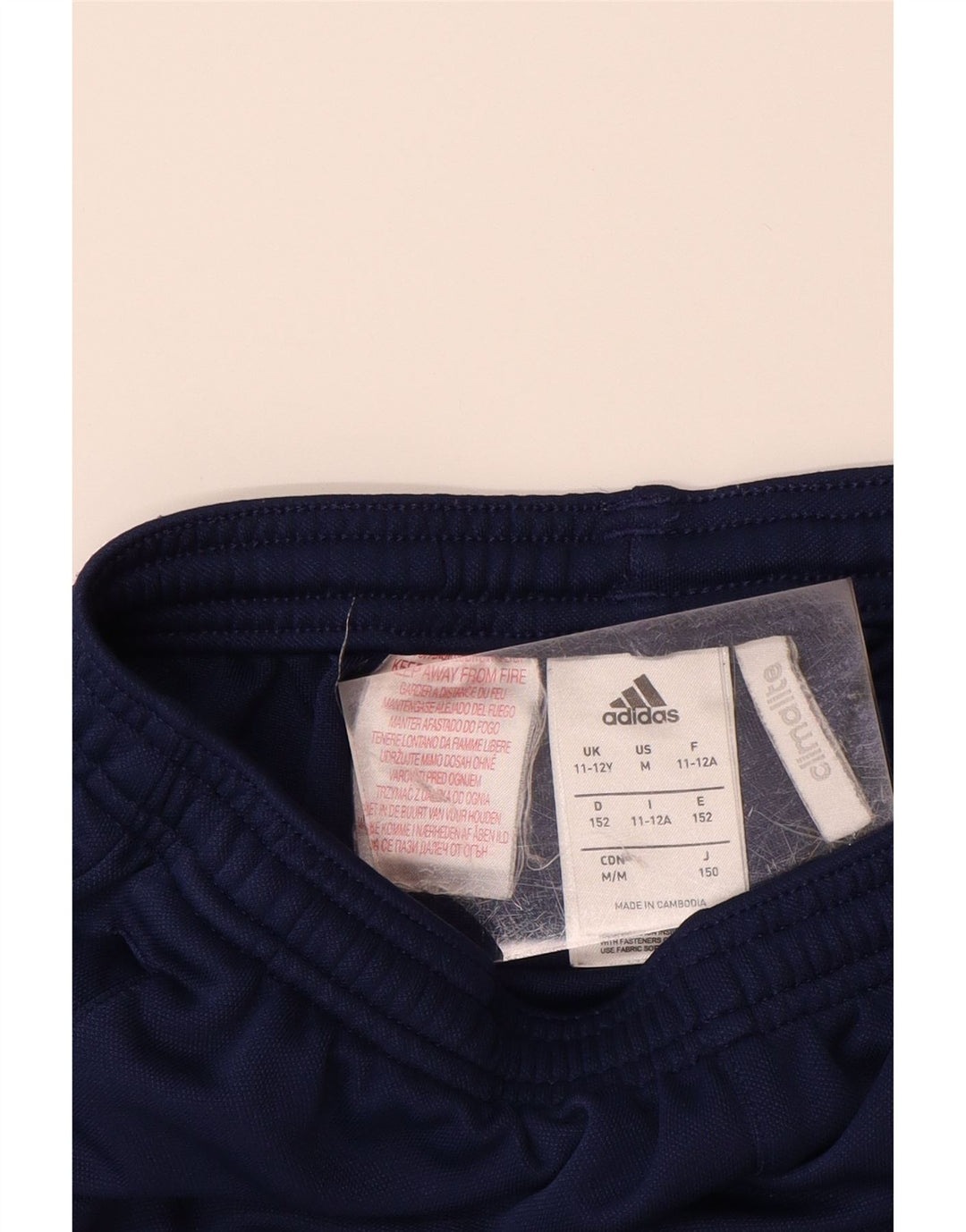 Pantaloni della tuta ADIDAS da ragazzo Climalite 11-12 anni in poliestere blu navy
