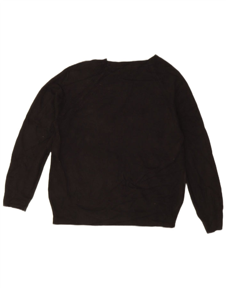 Maglione maglione girocollo da donna Marks & Spencer UK 16 grande acrilico nero