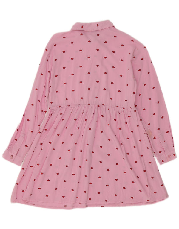 Abito a trapezio a maniche lunghe da donna con motivo astratto Benetton UK 10 piccolo rosa