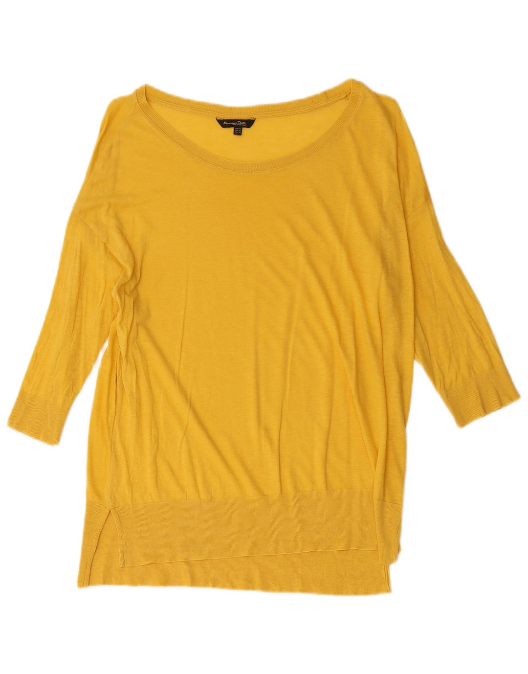 Maglia da donna Massimo Dutti manica 3/4 UK 18 XL Gialla