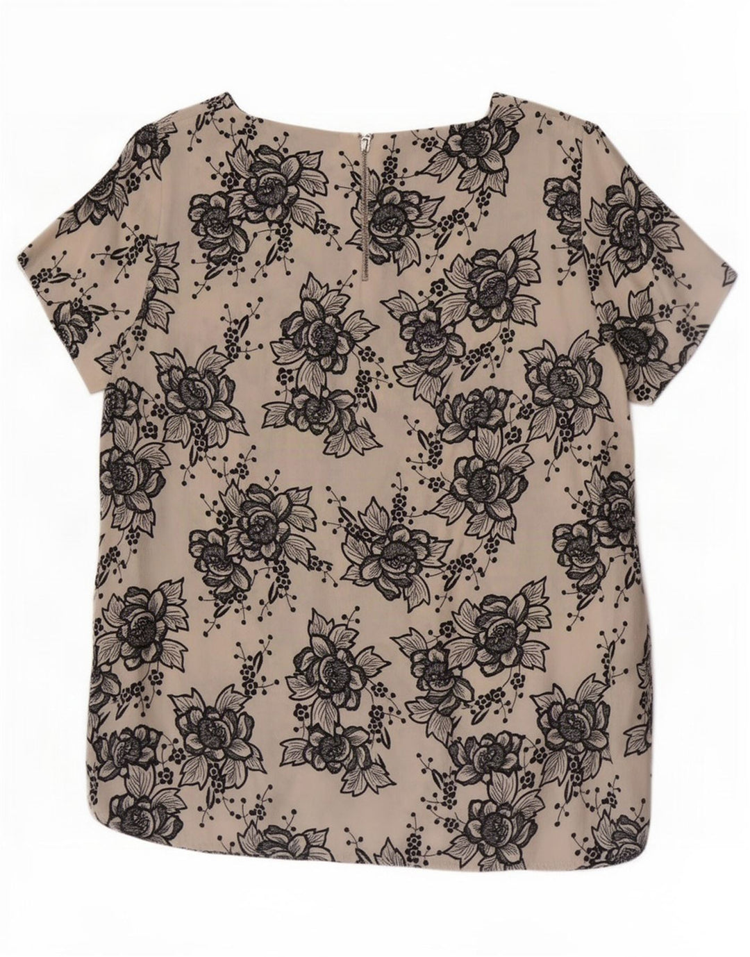 Top in camicetta da donna Marks & Spencer UK 14 grande viscosa floreale bianco sporco