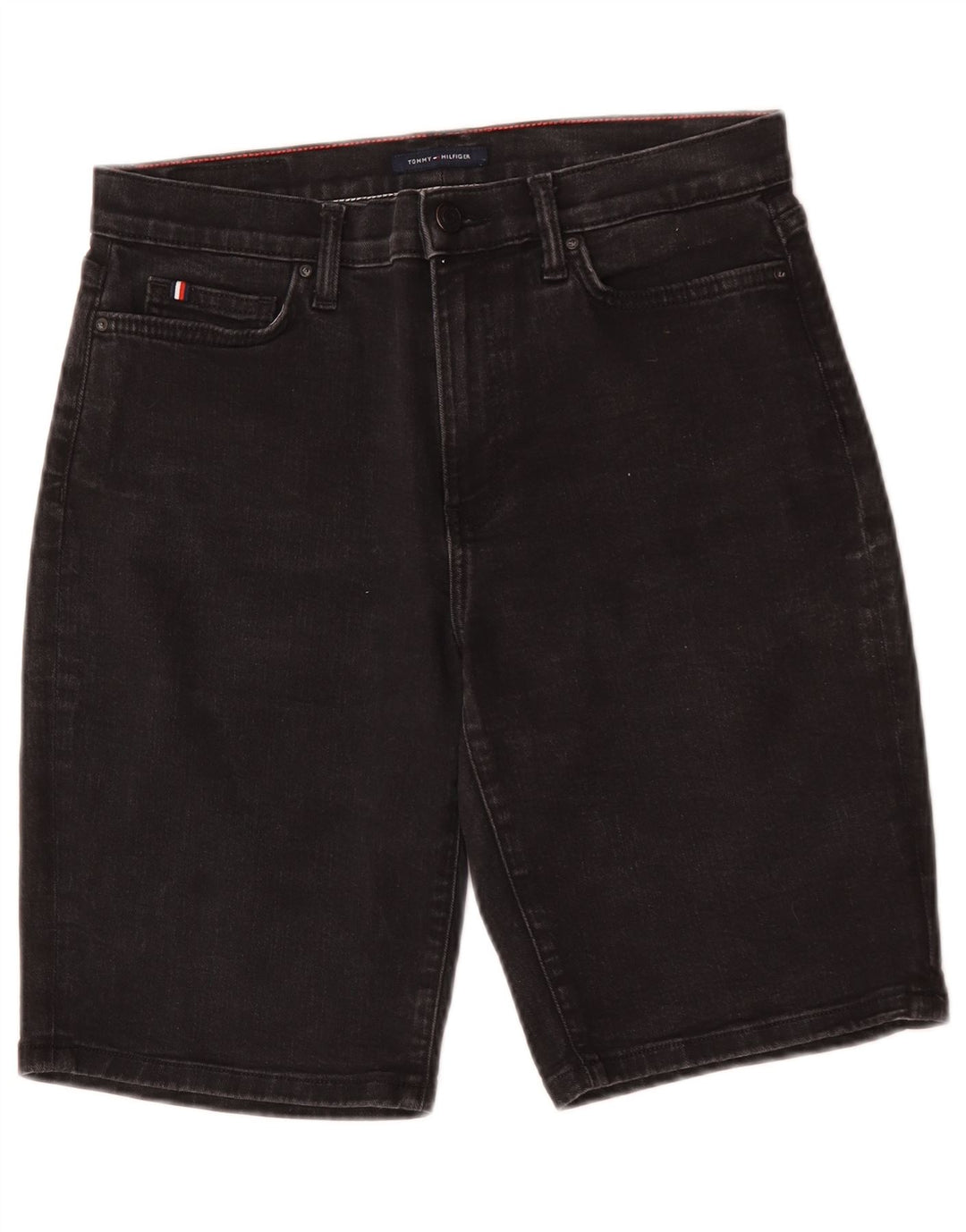 Pantaloncini di jeans slim bermuda da donna Tommy Hilfiger W29 cotone nero medio