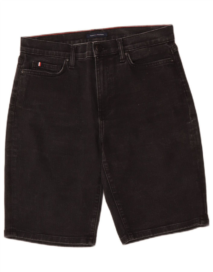 Pantaloncini di jeans slim bermuda da donna Tommy Hilfiger W29 cotone nero medio