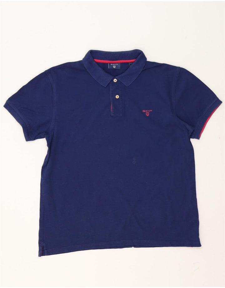 Polo da uomo Gant grande in cotone blu navy