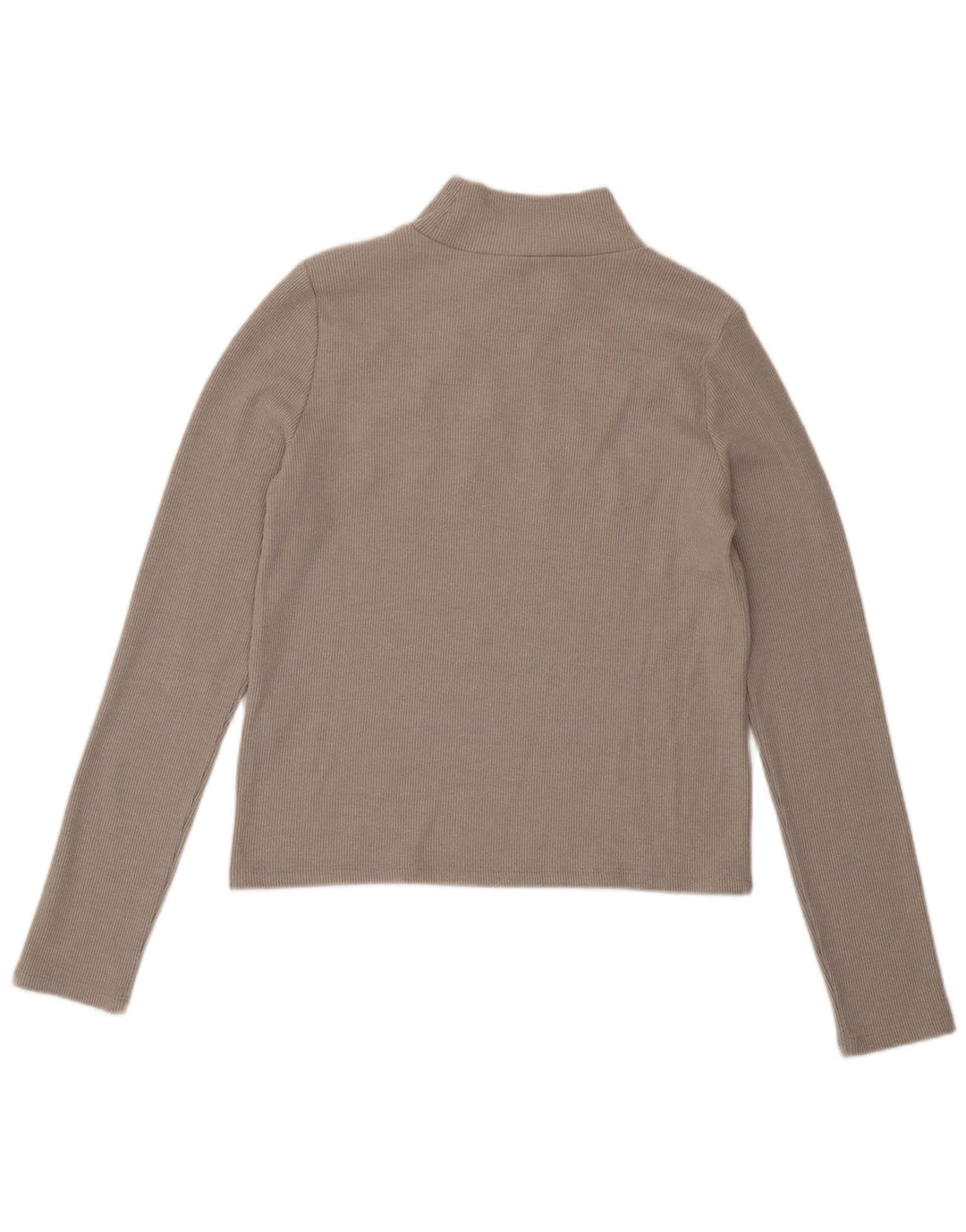 Top corto da donna Zara a maniche lunghe UK 14 grande poliestere grigio