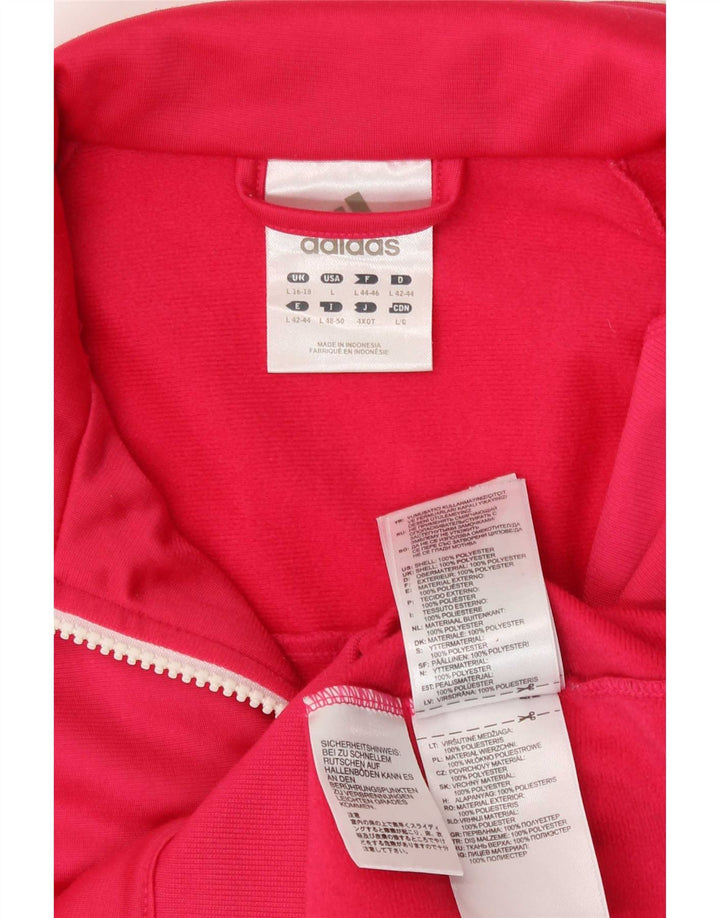 Giacca da tuta da donna Adidas UK 16/18 Large Rosa Poliestere