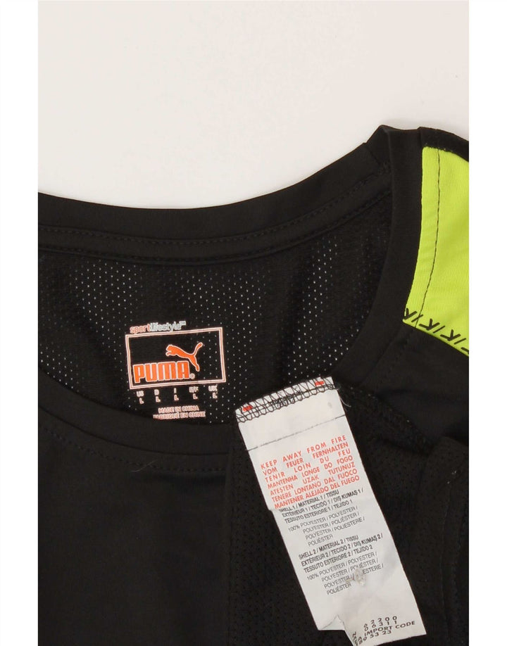 Puma T-shirt grafica da uomo Top Large in poliestere color block nero