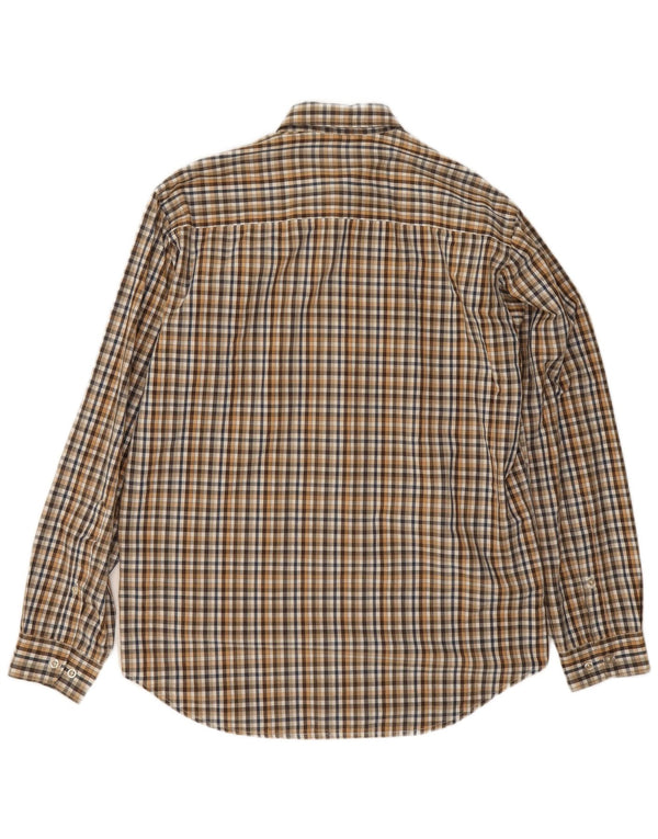 Marlboro Classics Mens Shirt Large Brown Check Cotton