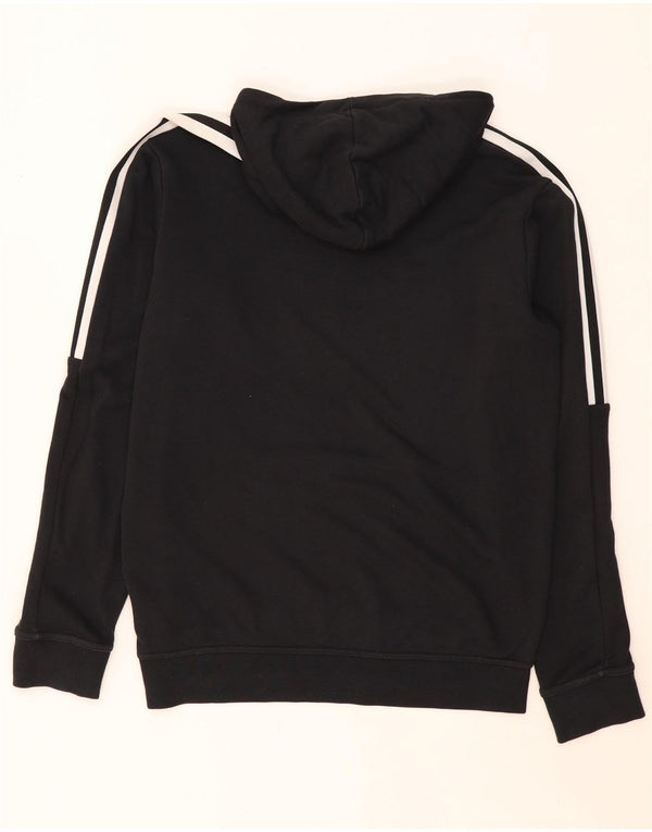 Felpa con cappuccio da uomo Adidas media in cotone nero