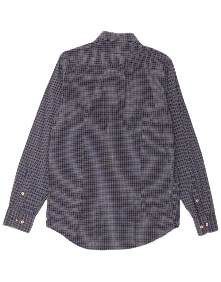 Camicia slim fit da uomo Tommy Hilfiger in cotone a quadretti blu navy medio