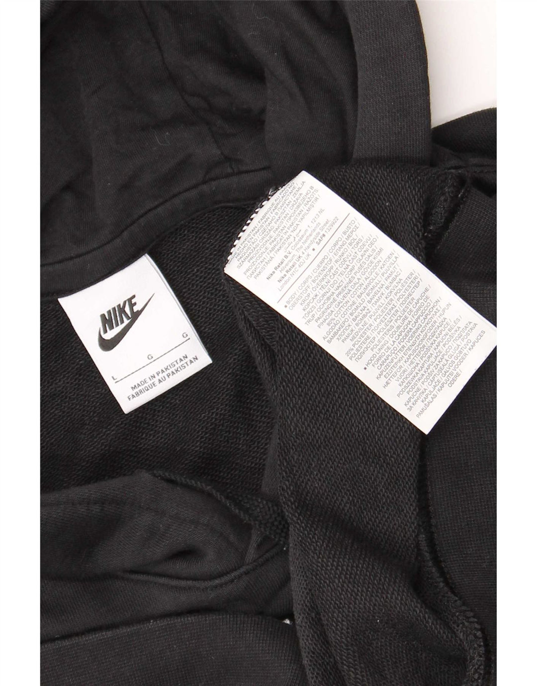 Felpa con cappuccio da uomo Nike Large in cotone nero
