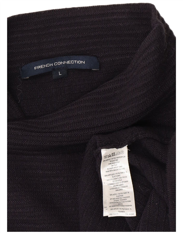 FRENCH CONNECTION Maglione maglione da donna con collo alto UK 16 grande nero