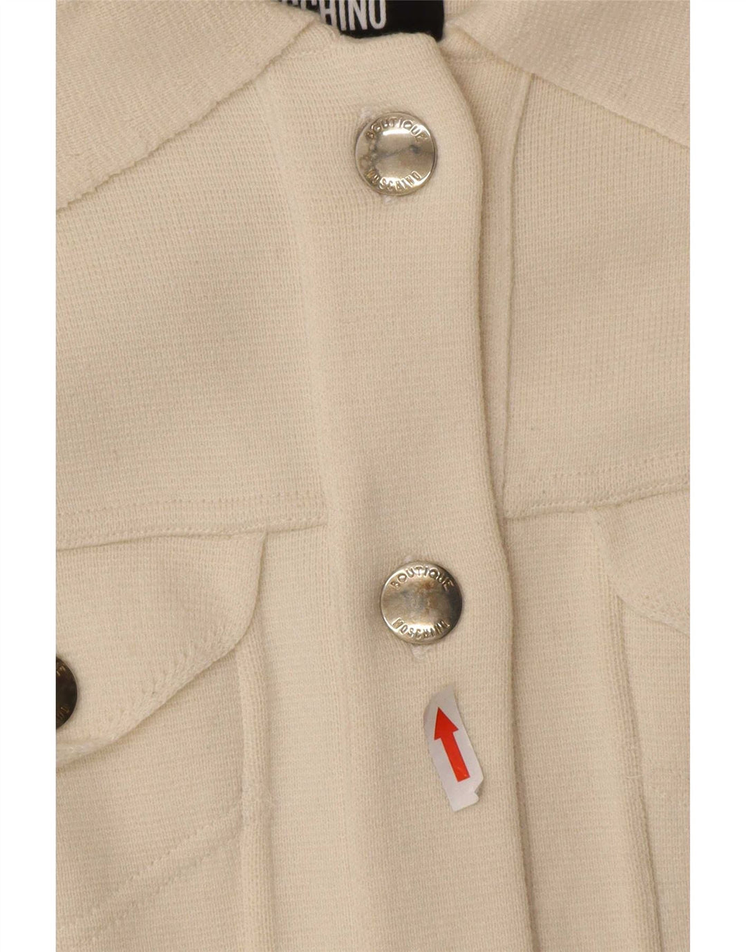 Maglione cardigan da donna Moschino UK 8 Small Off White Wool