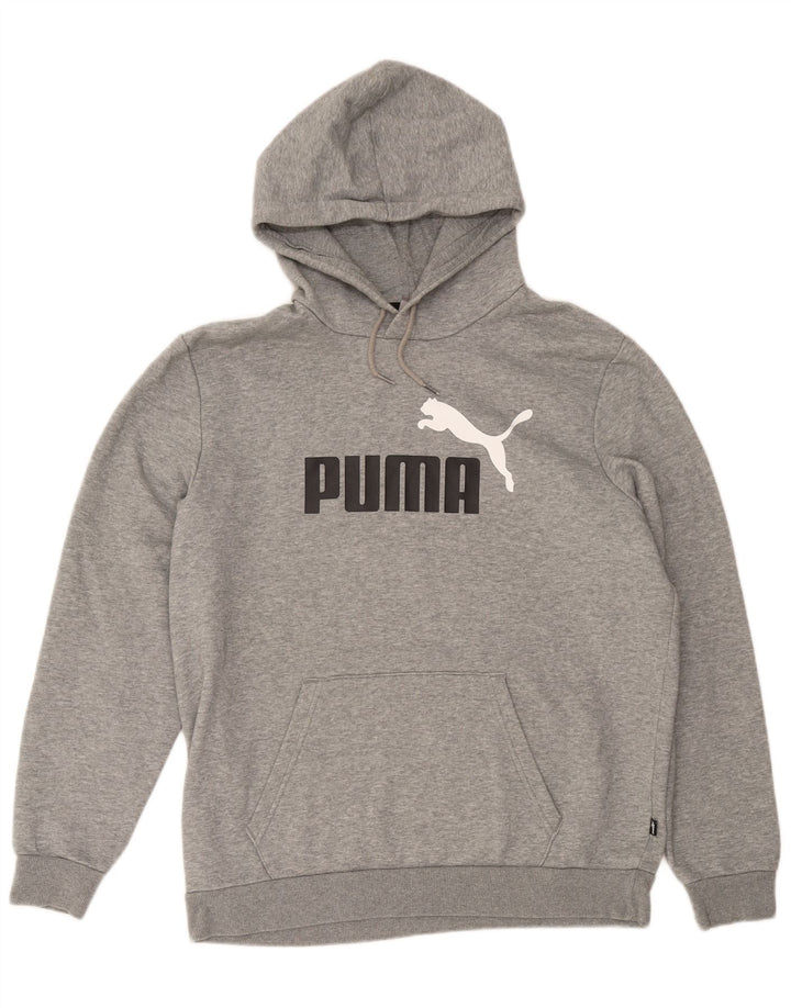 Felpa con cappuccio grafica da uomo Puma Large grigia screziata