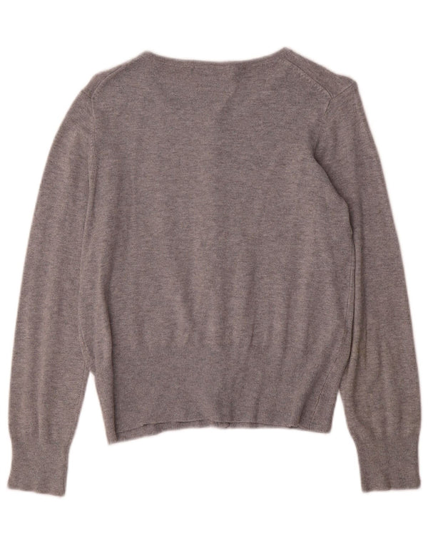 Maglione cardigan elasticizzato da donna Marks & Spencer UK 10 piccolo grigio chiazzato