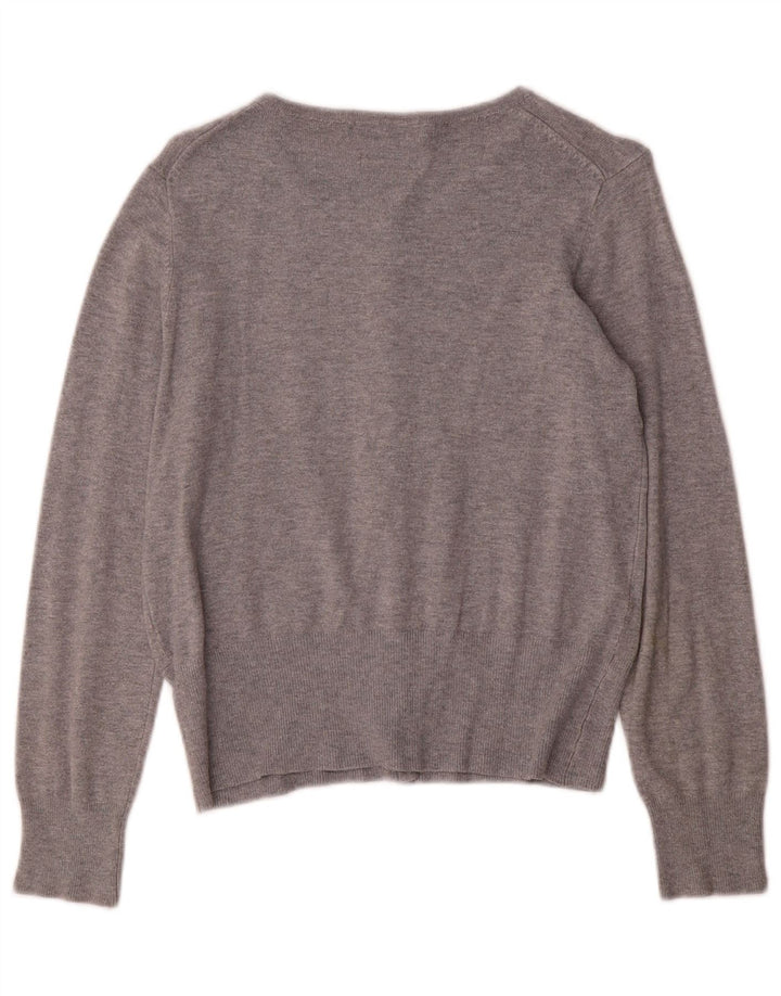 Maglione cardigan elasticizzato da donna Marks & Spencer UK 10 piccolo grigio chiazzato