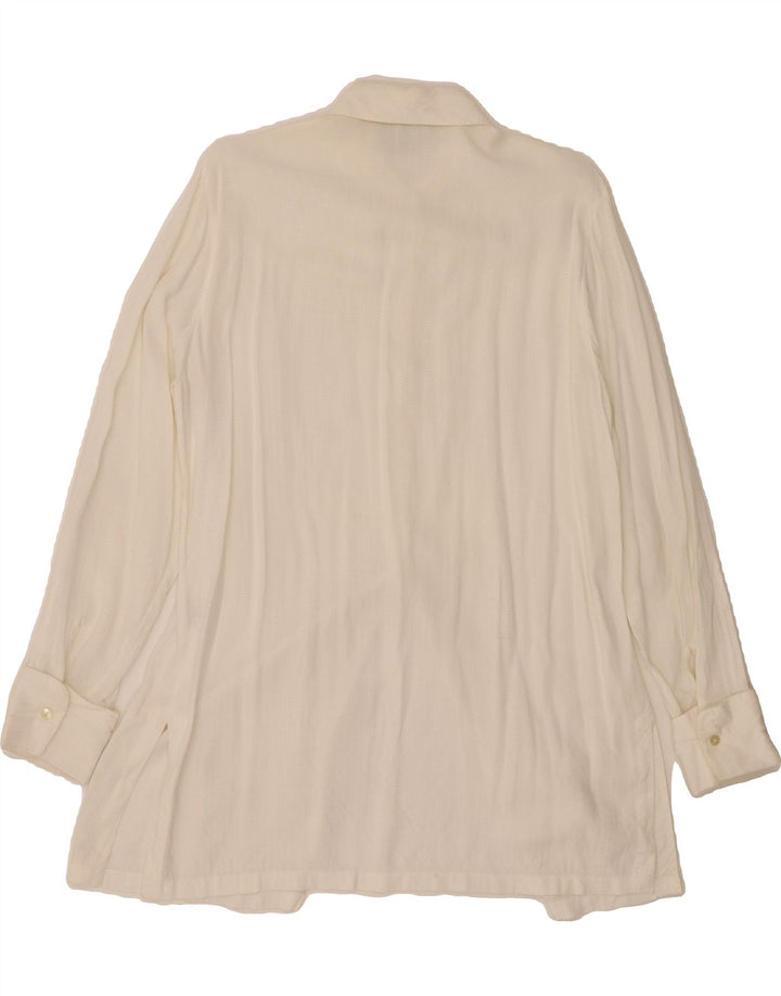 BENETTON Womens Shirt Dress IT 46 Large White Viscose Vintage Benetton and Second-Hand Benetton from Messina Hembry 