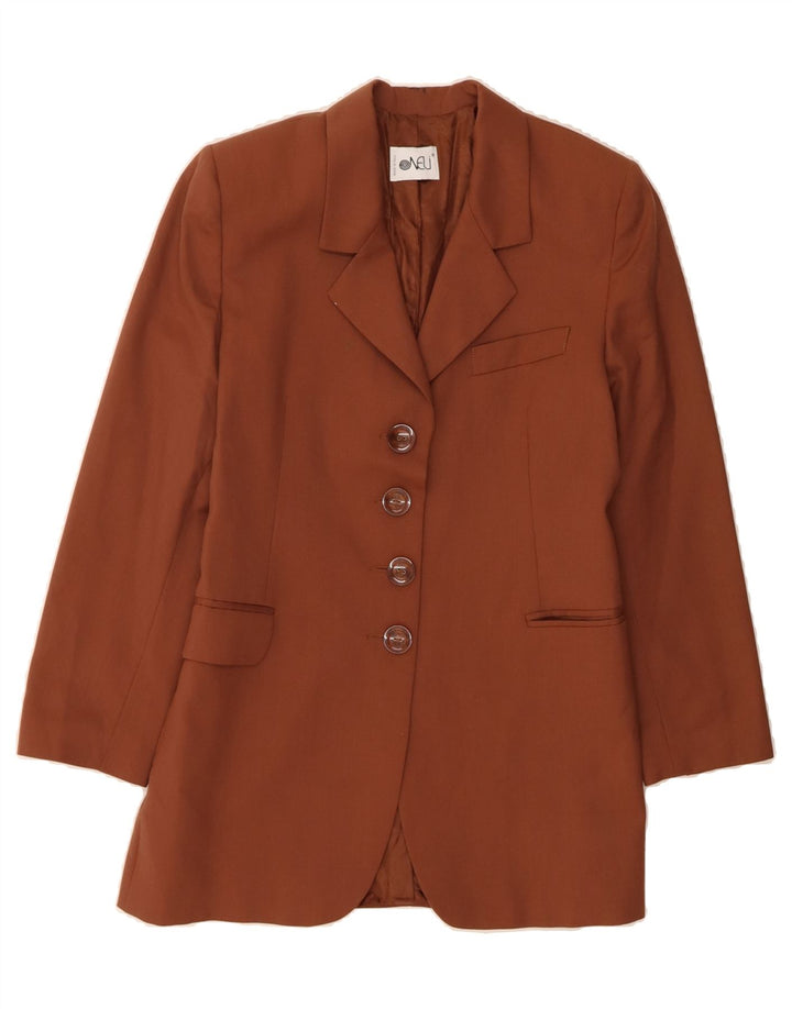 VINTAGE Womens 4 Button Blazer Jacket IT 44 Medium Brown Wool Vintage Vintage and Second-Hand Vintage from Messina Hembry 