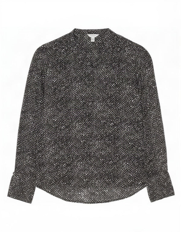 Camicetta a maniche lunghe da donna Calvin Klein con motivo astratto UK 6 XS Nero