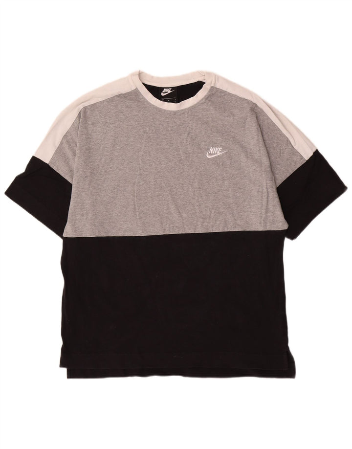 T-shirt da uomo Nike Top in cotone color block medio nero