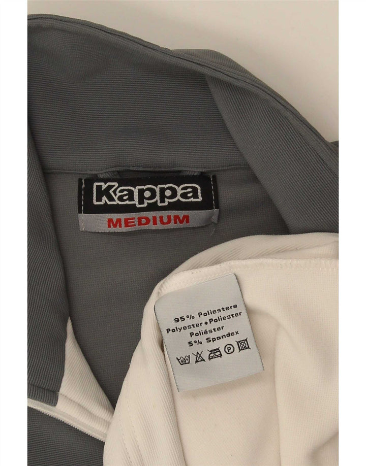 Giacca da tuta da uomo Kappa in poliestere color block grigio medio