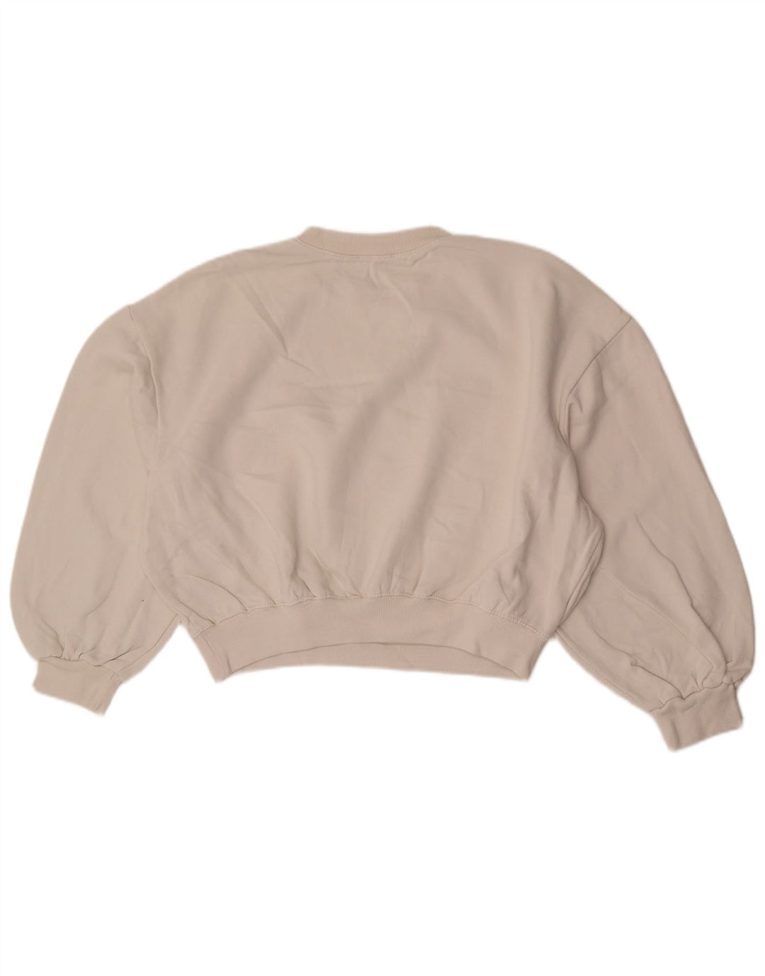 Felpa Zara da donna oversize corta con maniche a 3/4, taglia UK 14, colore bianco medio