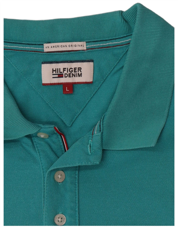 Polo da uomo Tommy Hilfiger grande turchese
