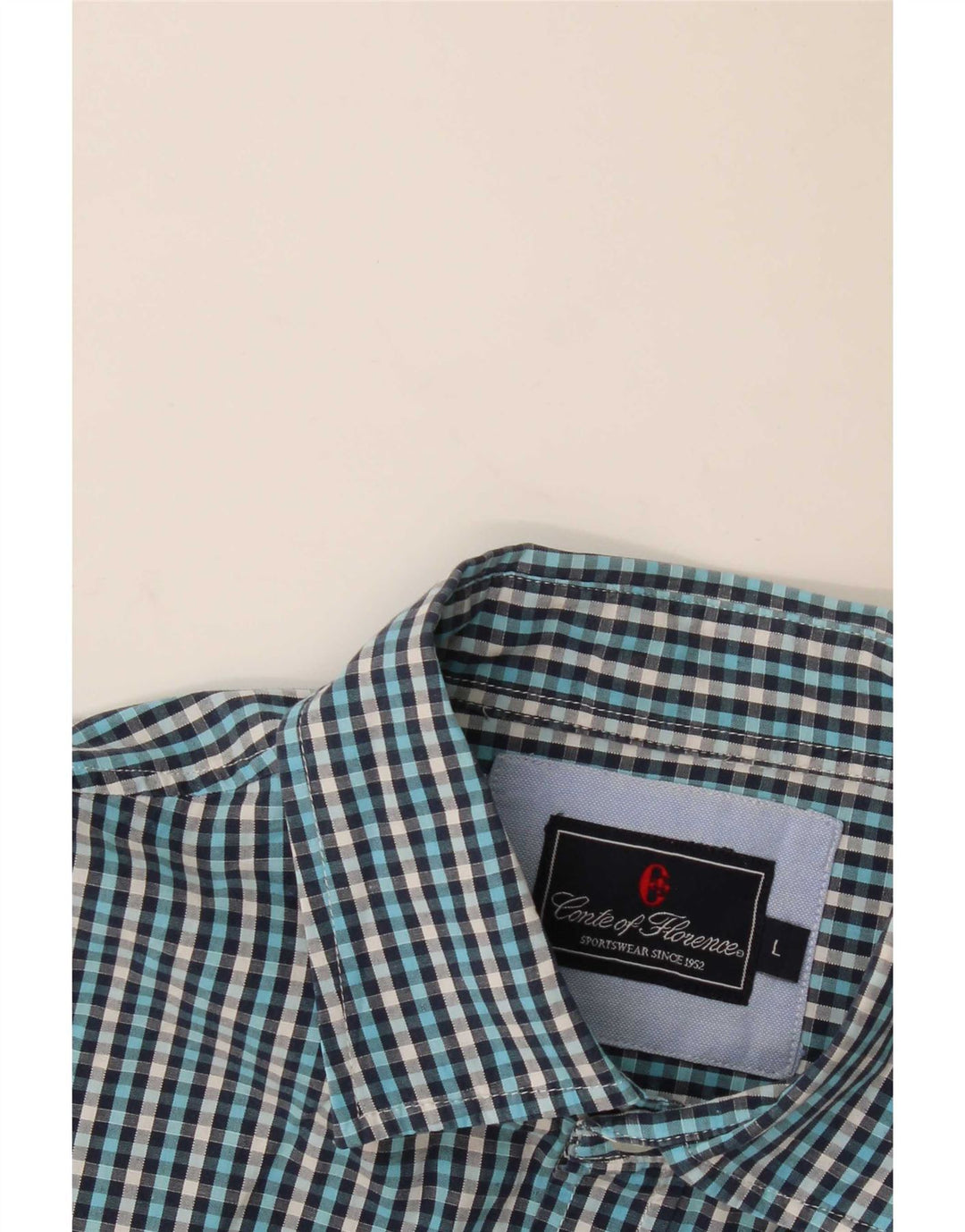 Conte of Florence Camicia a maniche corte da uomo grande a quadretti blu