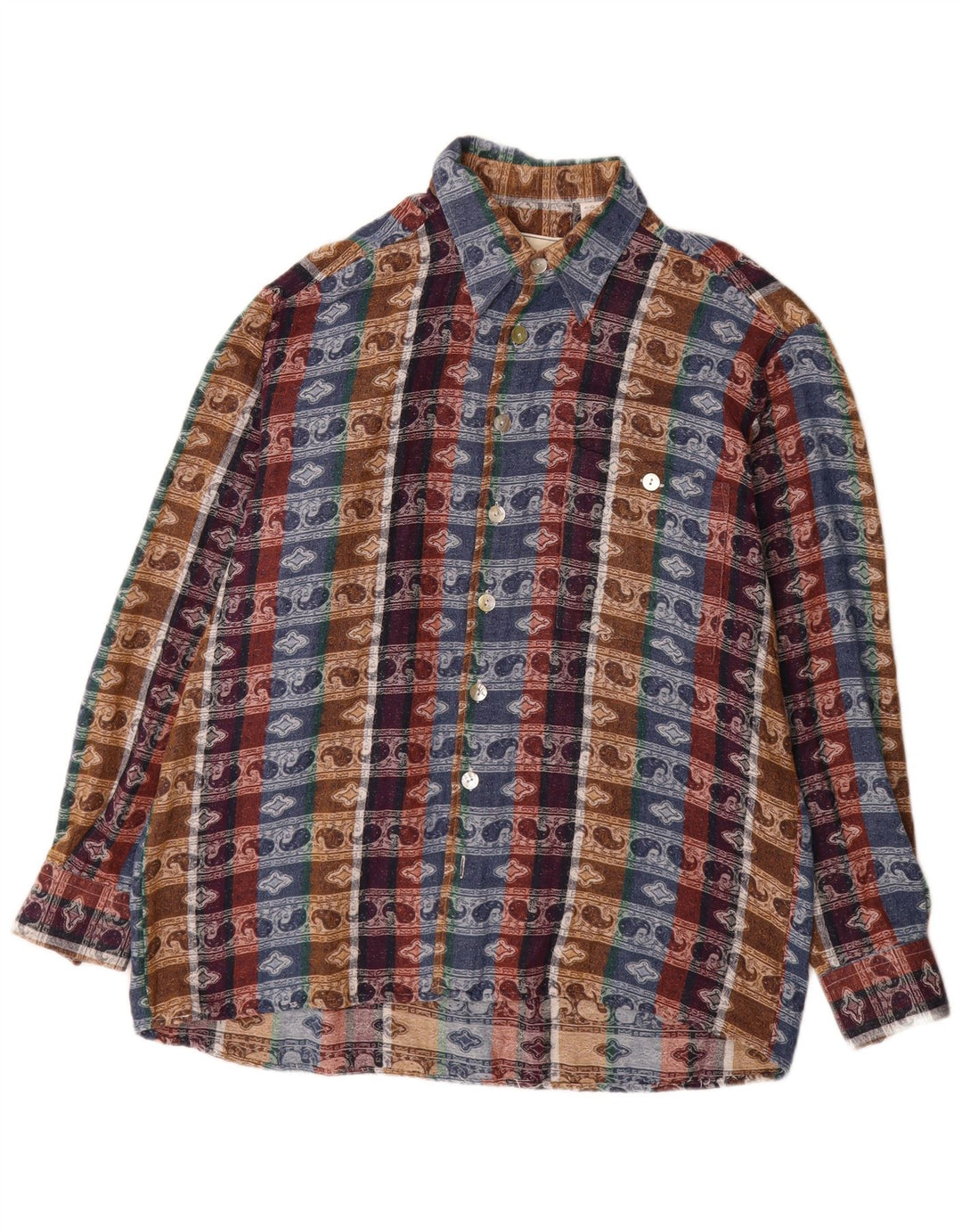 Camicia vintage da uomo taglia 41/42Grande cotone Paisley multicolore