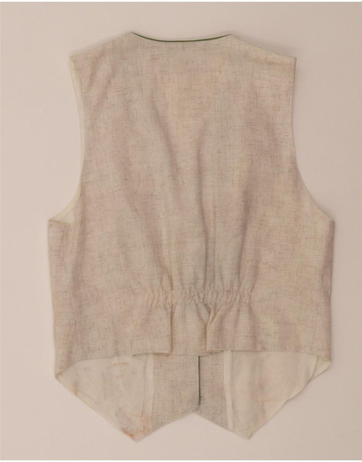 YESSICA Womens Waistcoat EU 40 Medium Beige Floral Polyester Vintage Yessica and Second-Hand Yessica from Messina Hembry 
