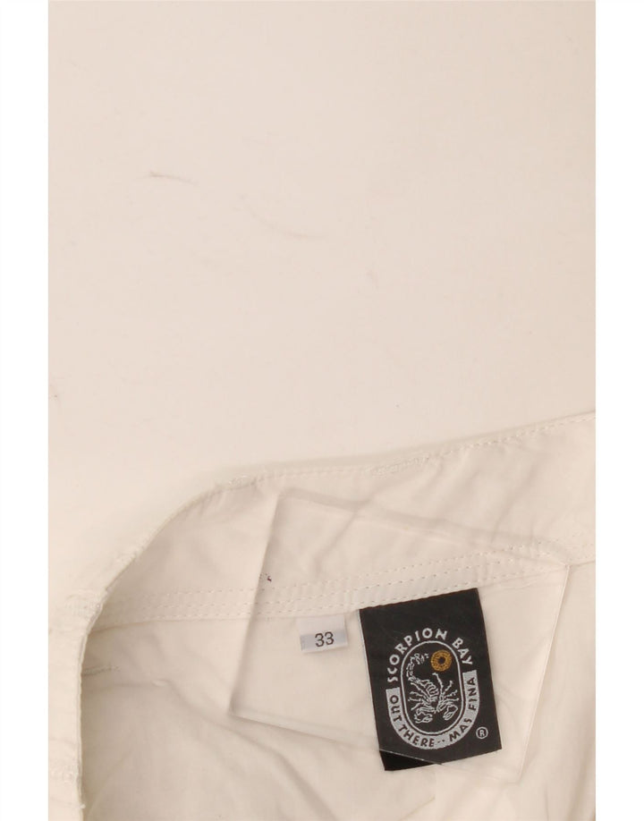Pantaloncini chino grafici da uomo Scorpion Bay W33 cotone a quadri bianchi medi