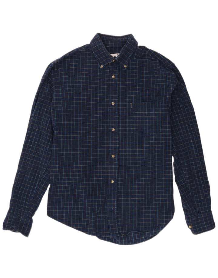 Camicia da uomo Sergio Tacchini in cotone a quadri grandi blu navy
