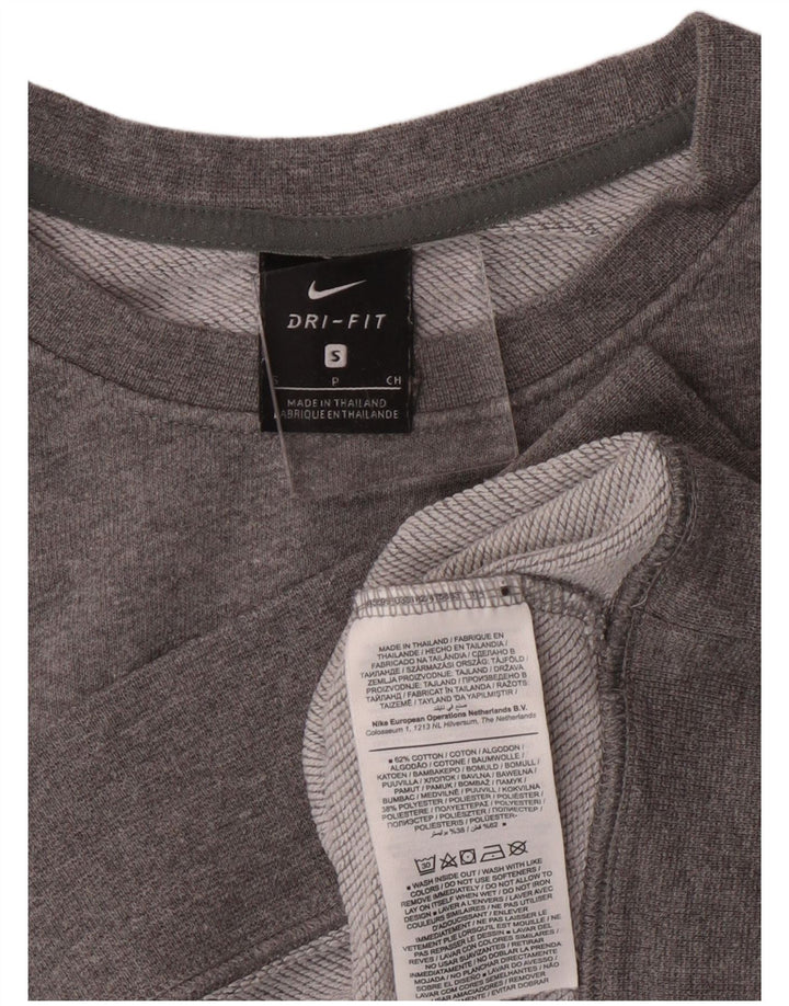 Felpa oversize con grafica Nike Dri Fit da donna UK 10 piccola grigia