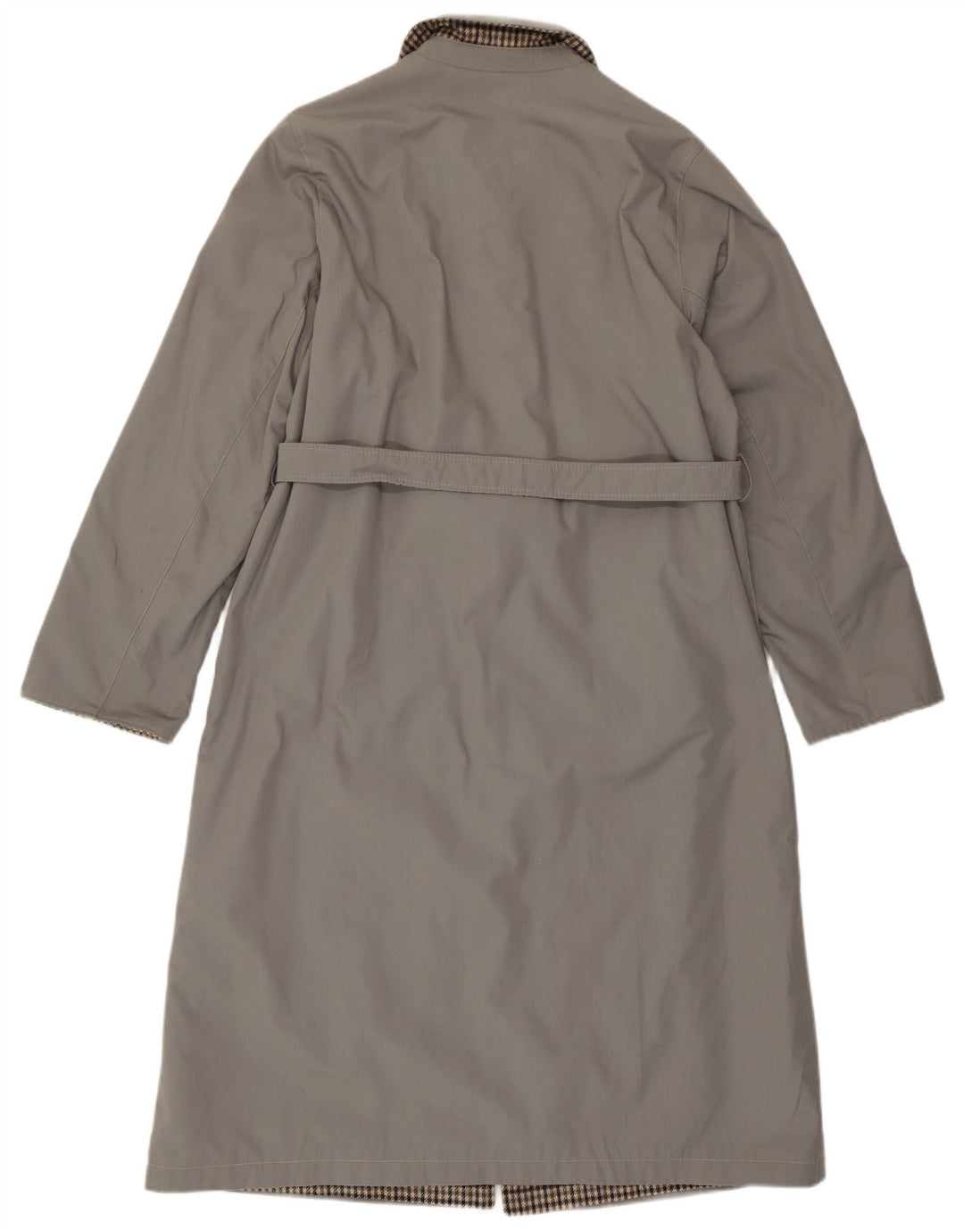 Cappotto reversibile reversibile vintage da donna IT 46 piccolo quadretto grigio