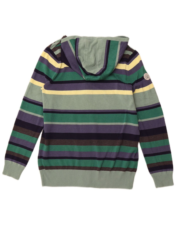 KANGAROOS Maglione cardigan con cappuccio da donna UK 18/20 XL a righe multicolore
